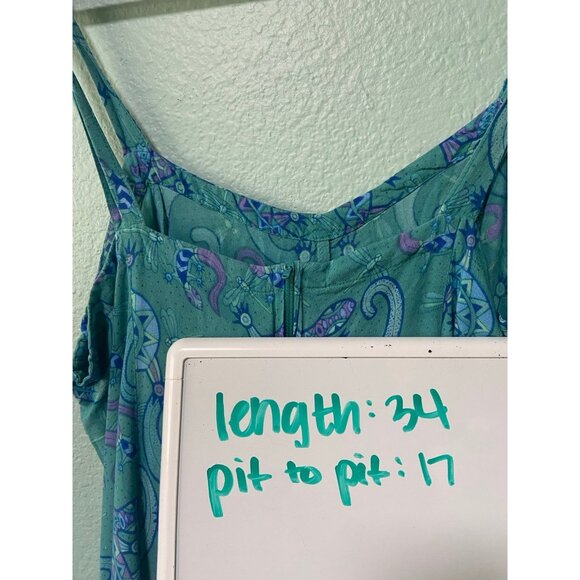 Rainbow Jo Women's Blue Patterned Sleeveless Dress Size Large - Picture 10 of 10